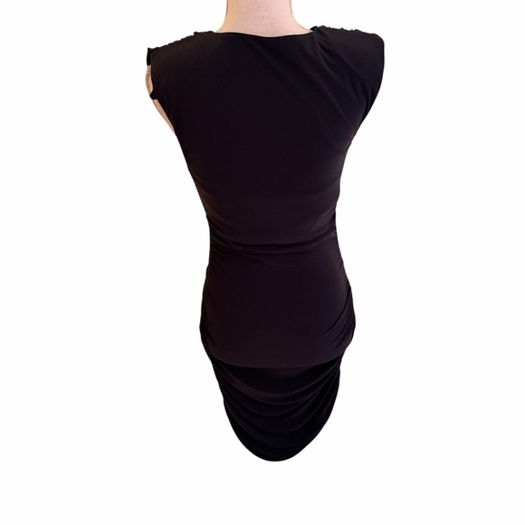 Ramy Brook Black Draped Cowl Neck Ruched Jersey Knit "Venus" Mini Dress S - Picture 9 of 12